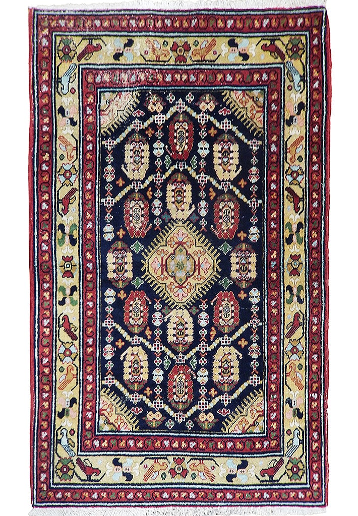 3.2 x 4.9 Navy Blue Handmade Persian Wool Rug (1 of 7)