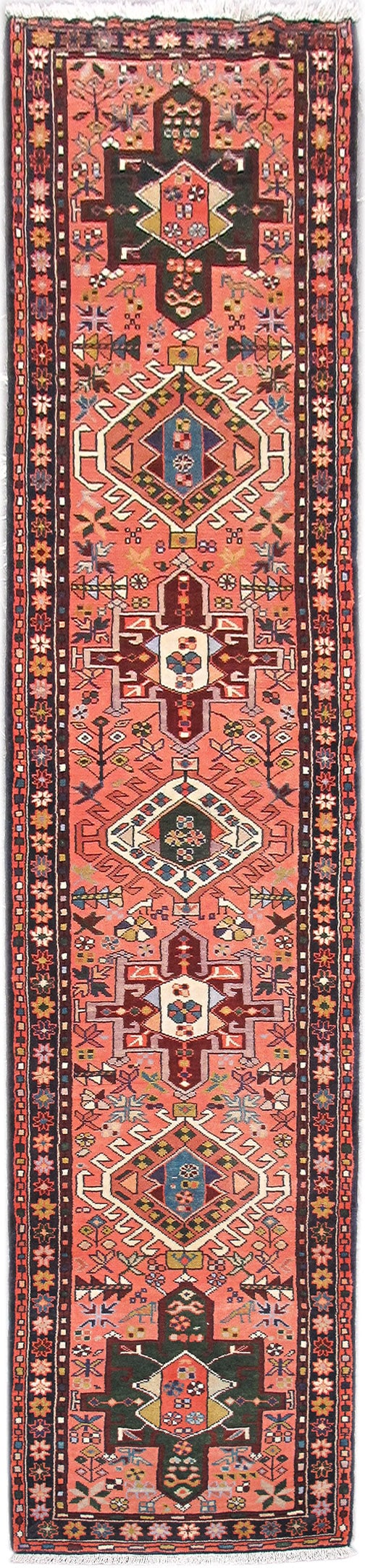 Handcrafted Persian Hamadan Rug 2'8 x 12'2 Silk-like Pile (1 of 6)