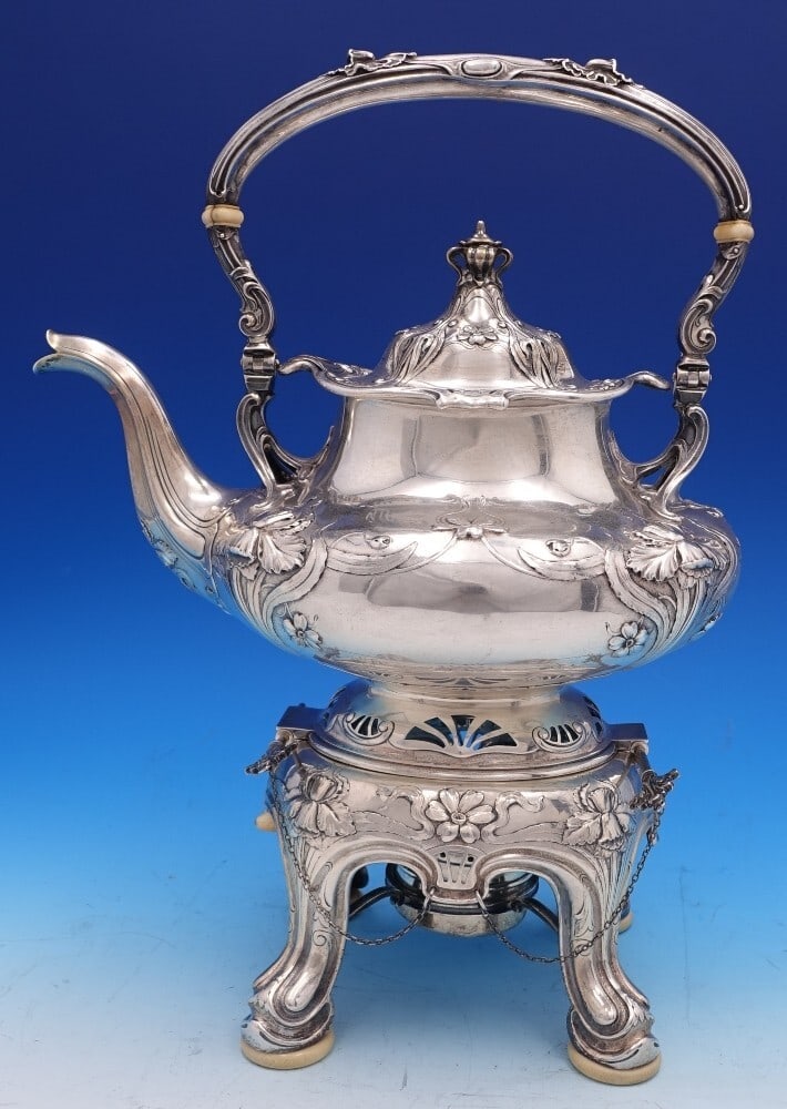 Gorham Athenic Sterling Silver Kettle on Stand c1898 Rare Art Nouveau (1 of 18)