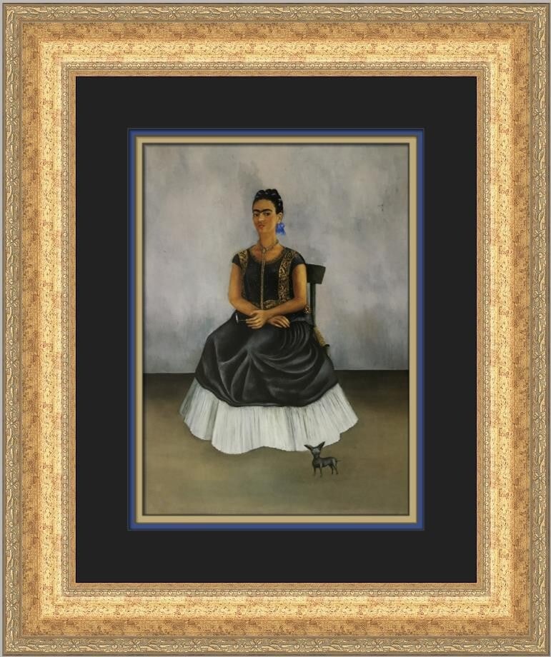 Frida Kahlo Itzcuintli Dog Custom Framed Print 21x17 Modern Art (1 of 2)