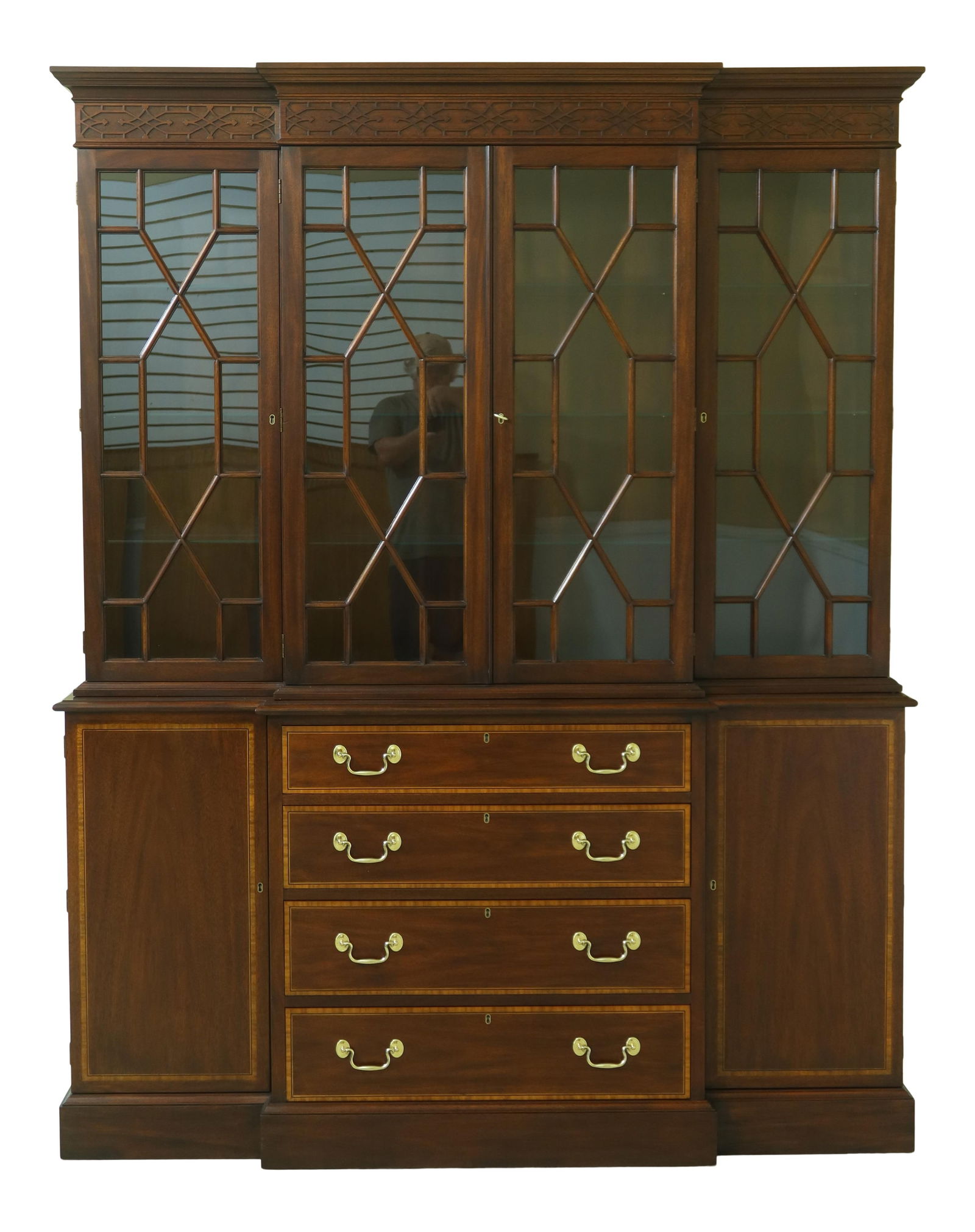 Henkel Harris Model 2365 Mahogany Breakfront with Glass Doors (1 of 10)