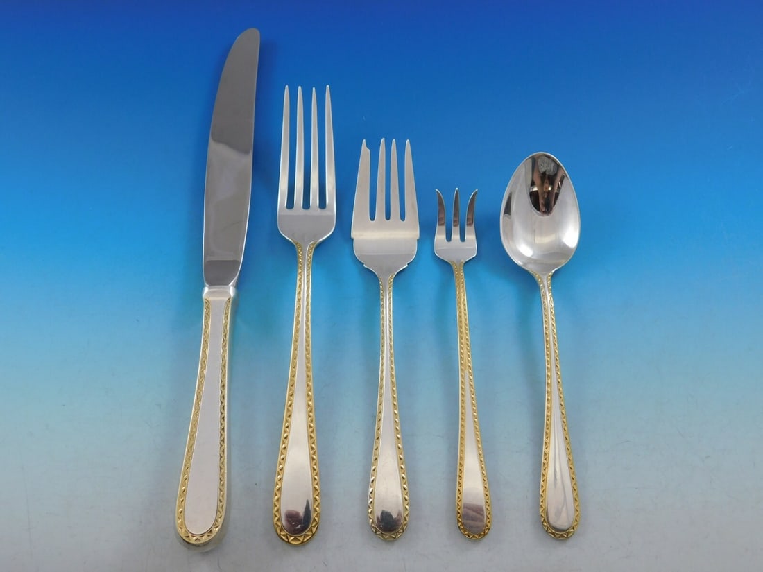 Kirk Golden Winslow Sterling Silver 66 Piece Flatware Set (1 of 9)