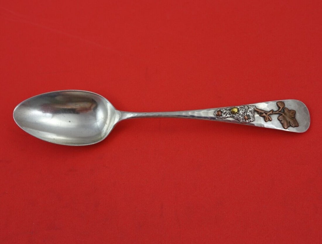 Gorham Applied Metals Sterling Silver Teaspoon 6" with Leaf Design (1 of 3)