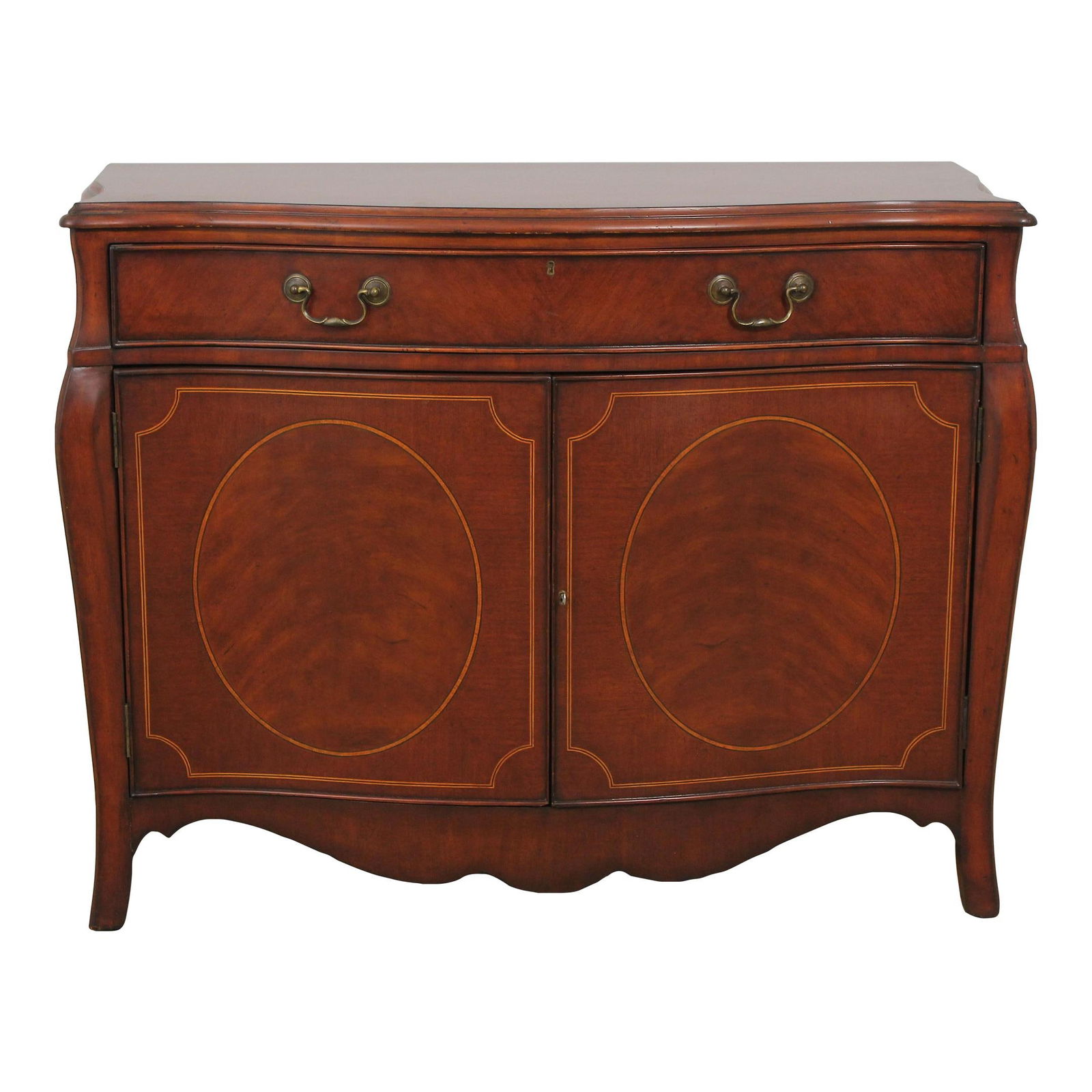 Elegant Inlaid Mahogany 2 Door Server with Silverware Drawer (1 of 10)