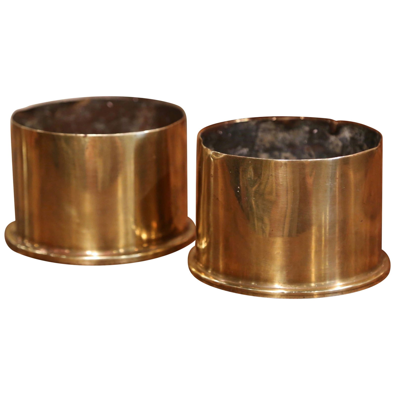 Set of 2 WW1 British Brass Artillery Shells Dated 1917 (1 of 7)