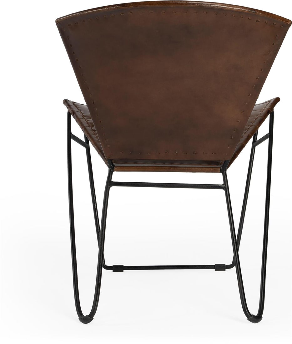 Butler Specialty Felix Transitional Accent Chair in Medium Brown Leather (1 of 3)