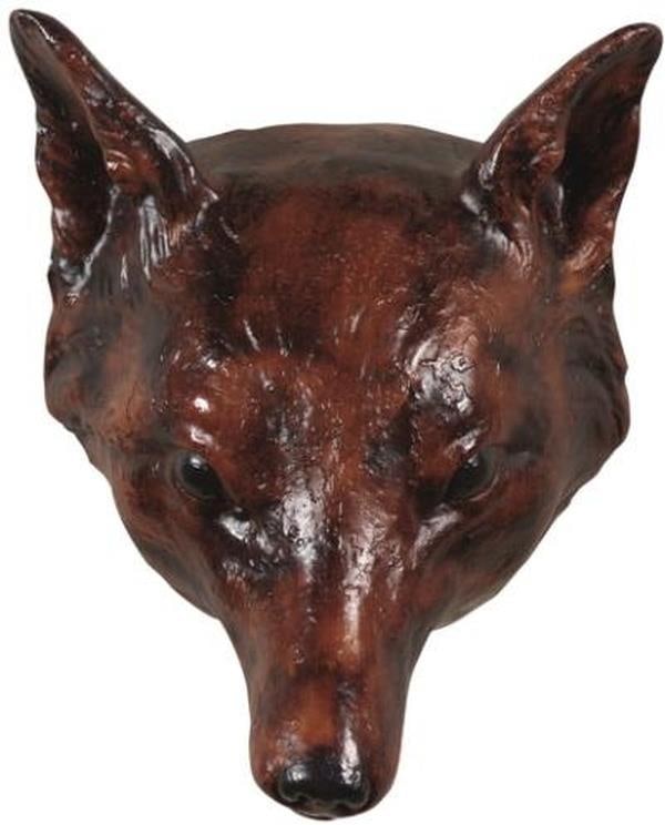 Hand-Cast Resin Fox Head Wall Art Equestrian Lodge Style (1 of 1)