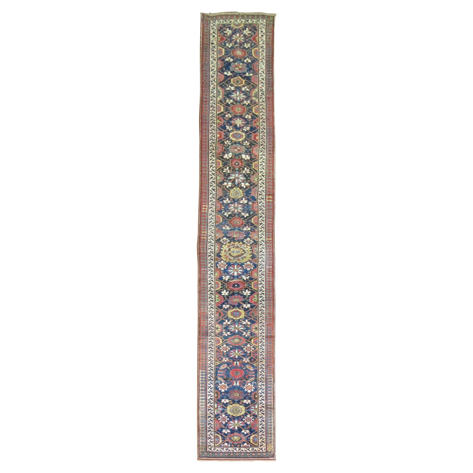 Antique Persian Veramin Runner Wool Hand-Woven Kazak 35 x 209 in (1 of 17)