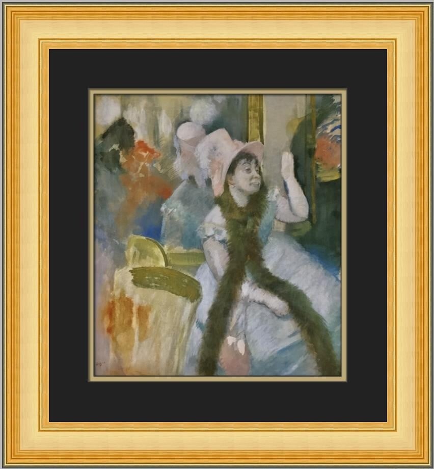 Edgar Degas A Woman in a Rose Hat Custom Framed Print 20 x 19 (1 of 2)