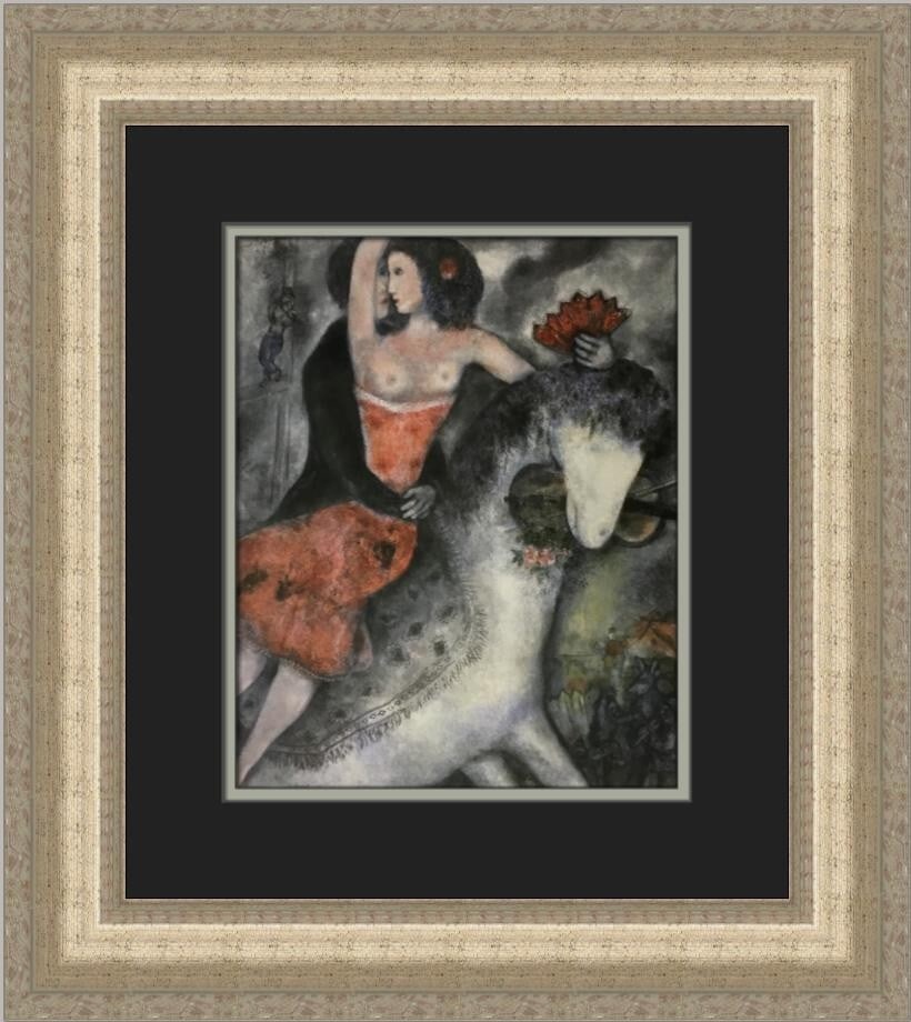 Marc Chagall The Equestrian Custom Framed Print 19x17 Art: Marc Chagall The Equestrian Custom Framed Print 19x17 Art This exquisite custom framed print features the iconic artwork "The Equestrian" by renowned artist Marc Chagall. Measuring 19 in. in height an