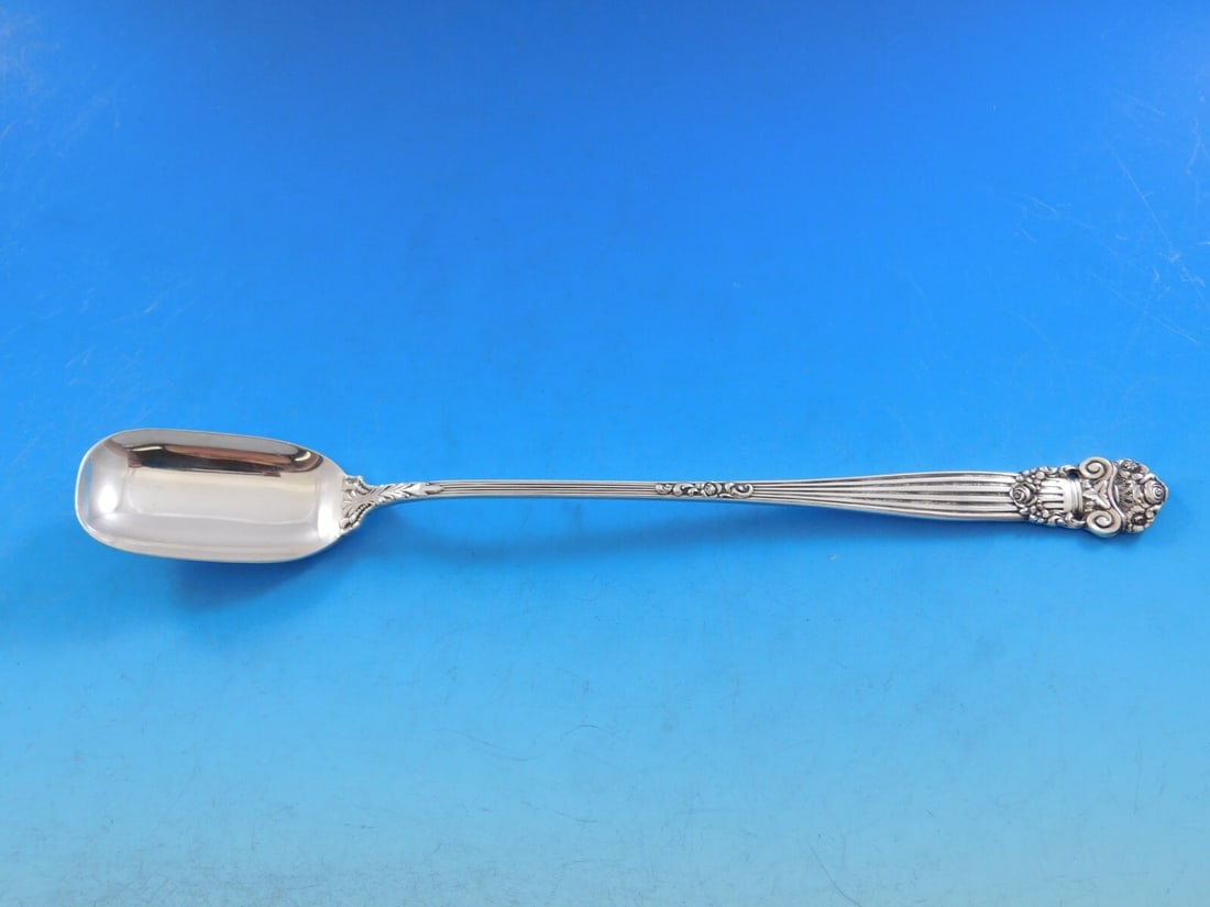 Towle Georgian Sterling Silver Olive Spoon Unusual Long 8.5 Inch (1 of 6)