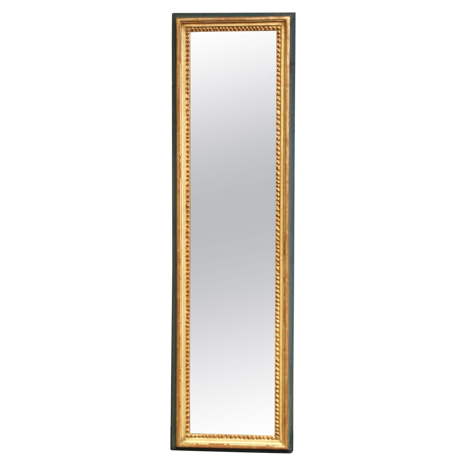 19th Century French Louis XVI Giltwood Wall Mirror Circa 1870 with Beaded Trim (1 of 7)