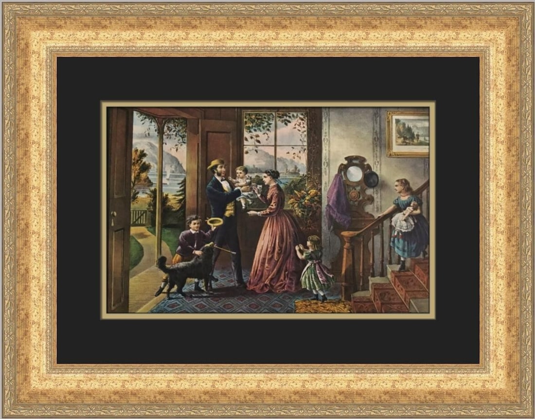 Currier & Ives Four Seasons of Life-Middle Age Framed Print 1952: Currier & Ives Four Seasons of Life-Middle Age Framed Print 1952 This beautiful Currier & Ives print titled "Four Seasons of Life-Middle Age" captures the essence of Romanticism. Produced in 1952, thi