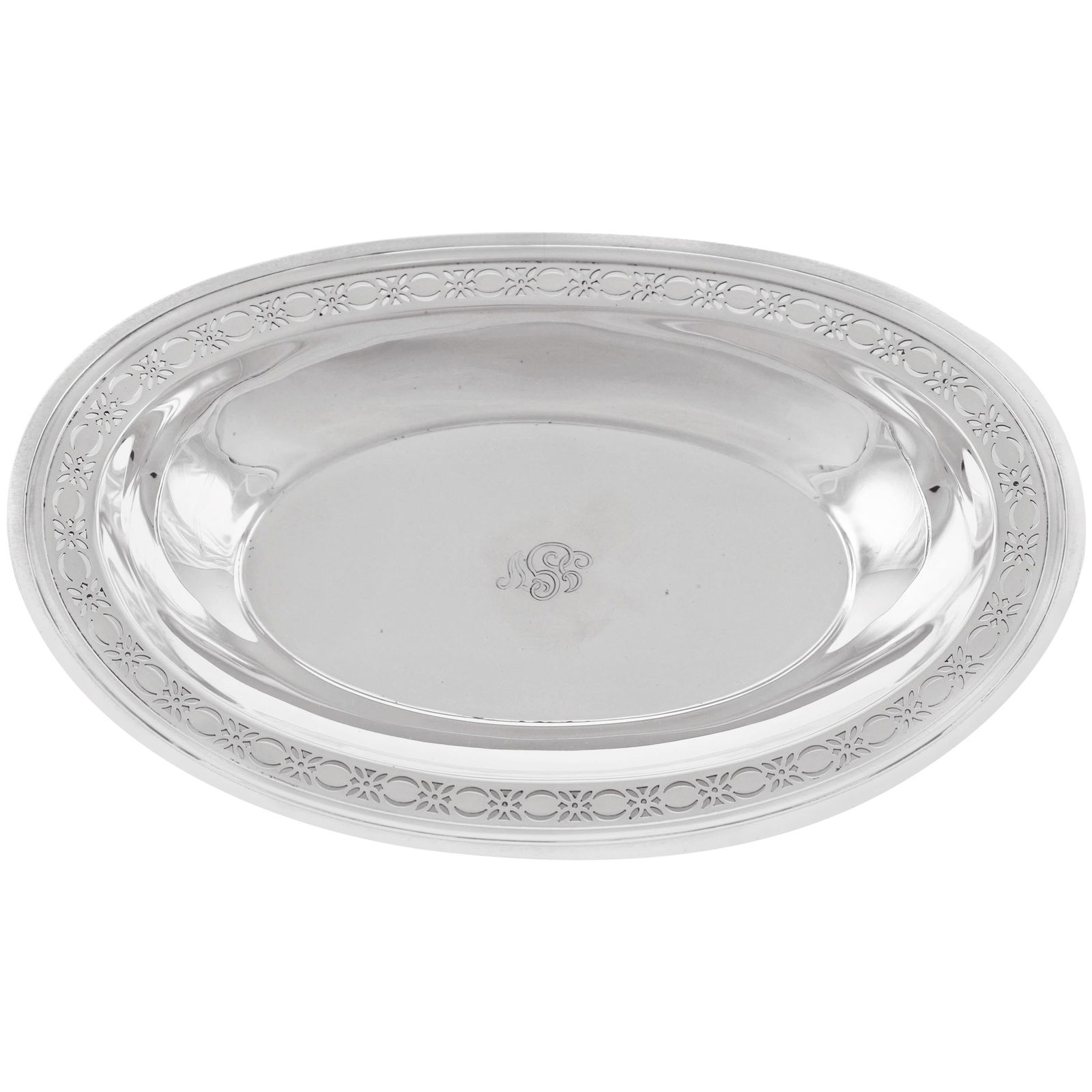 Tiffany & Co Sterling Silver Breadbasket Oval Cutout Design 1940 (1 of 6)