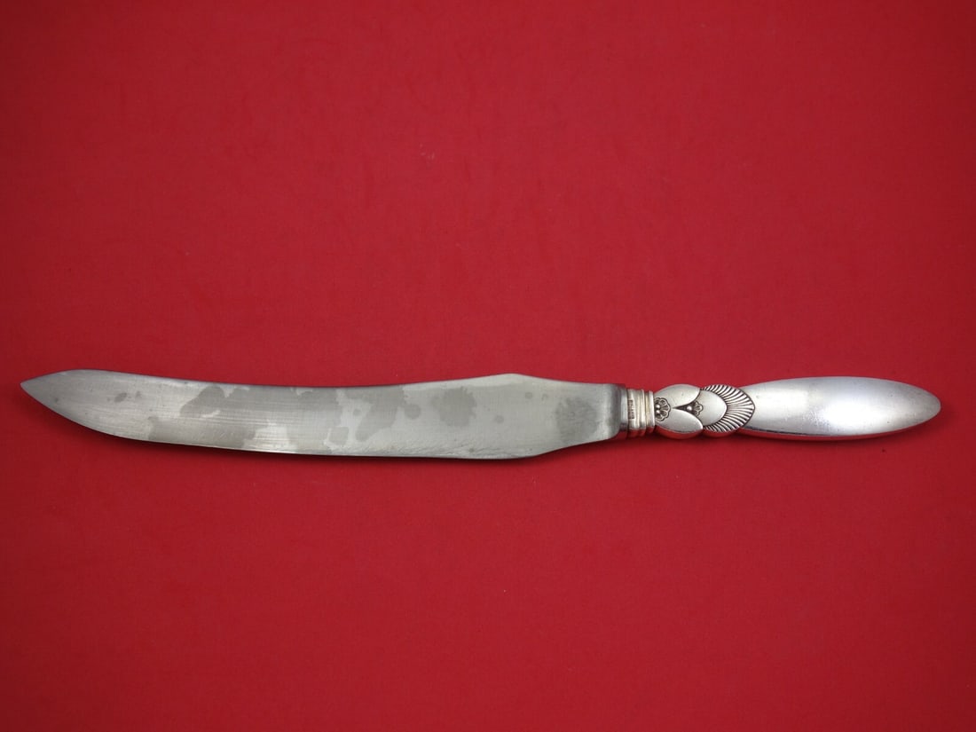 Georg Jensen Cactus Sterling Silver Roast Carving Knife 14 Inch (1 of 2)