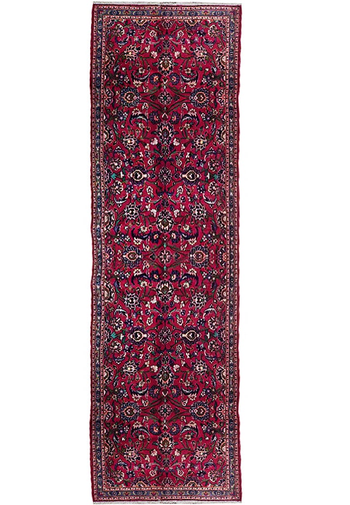 3'11 x 13'1 Semi-Antique Persian Kashan Runner Traffic Purple (1 of 6)