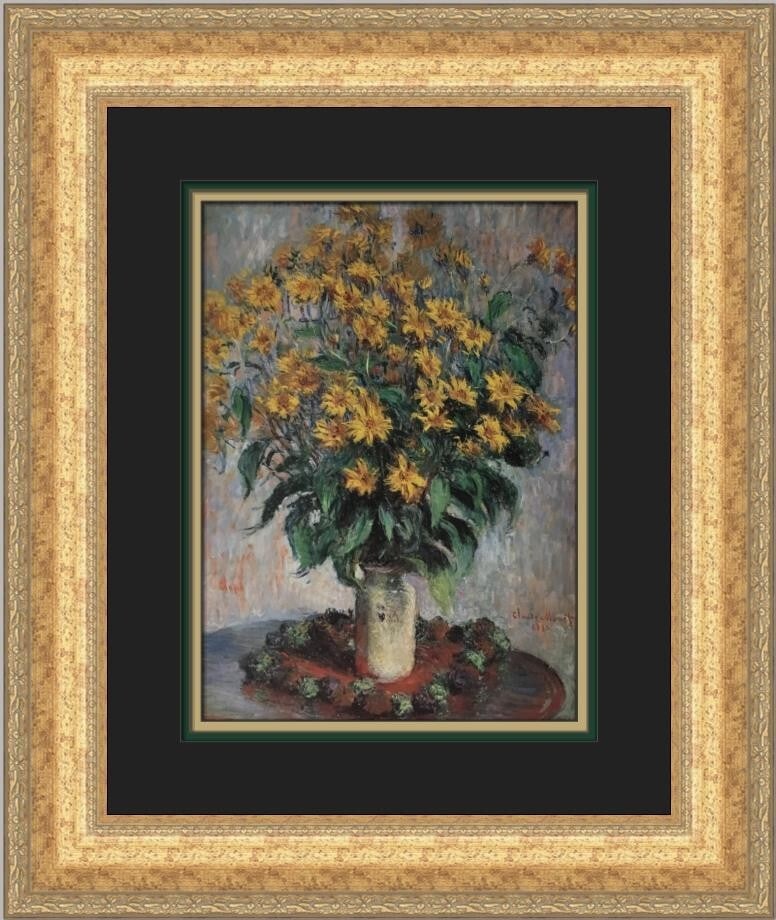 Claude Monet Vase of Chrysanthemums Custom Framed Print 19x17 (1 of 2)