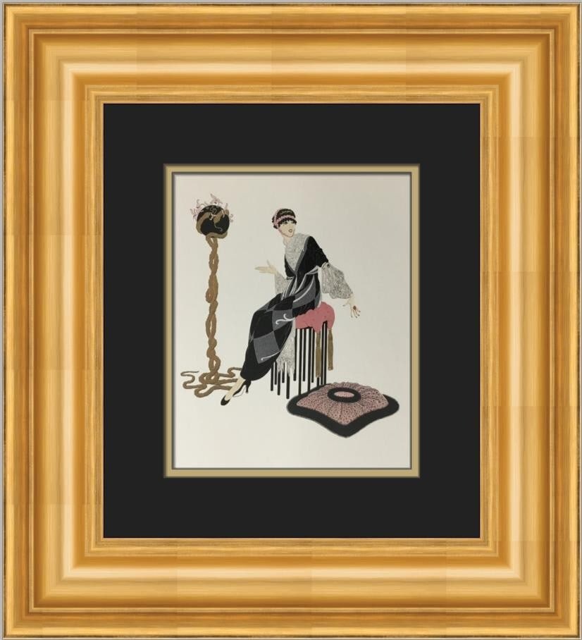 Erte Harmony Art Deco Custom Framed Print 19 x 17 (1 of 2)