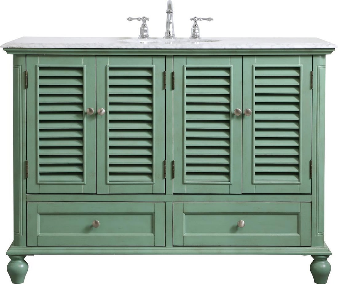 Elegant Lighting 48 Inch Coastal Bathroom Vanity Mint Finish: Elegant Lighting 48 Inch Coastal Bathroom Vanity Mint Finish Introducing the Elegant 48" Vintage Style Mint Coastal Vanity, an exquisite addition to your bathroom decor. This beautifully crafted vanit