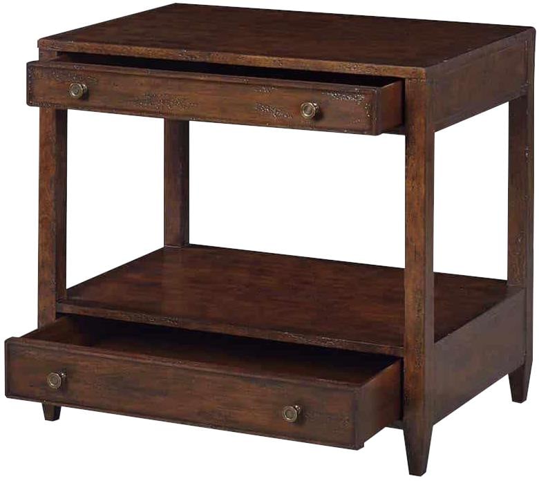 Oliver Home Wide Rectangular Acacia Side Table Country Farmhouse Style (1 of 3)