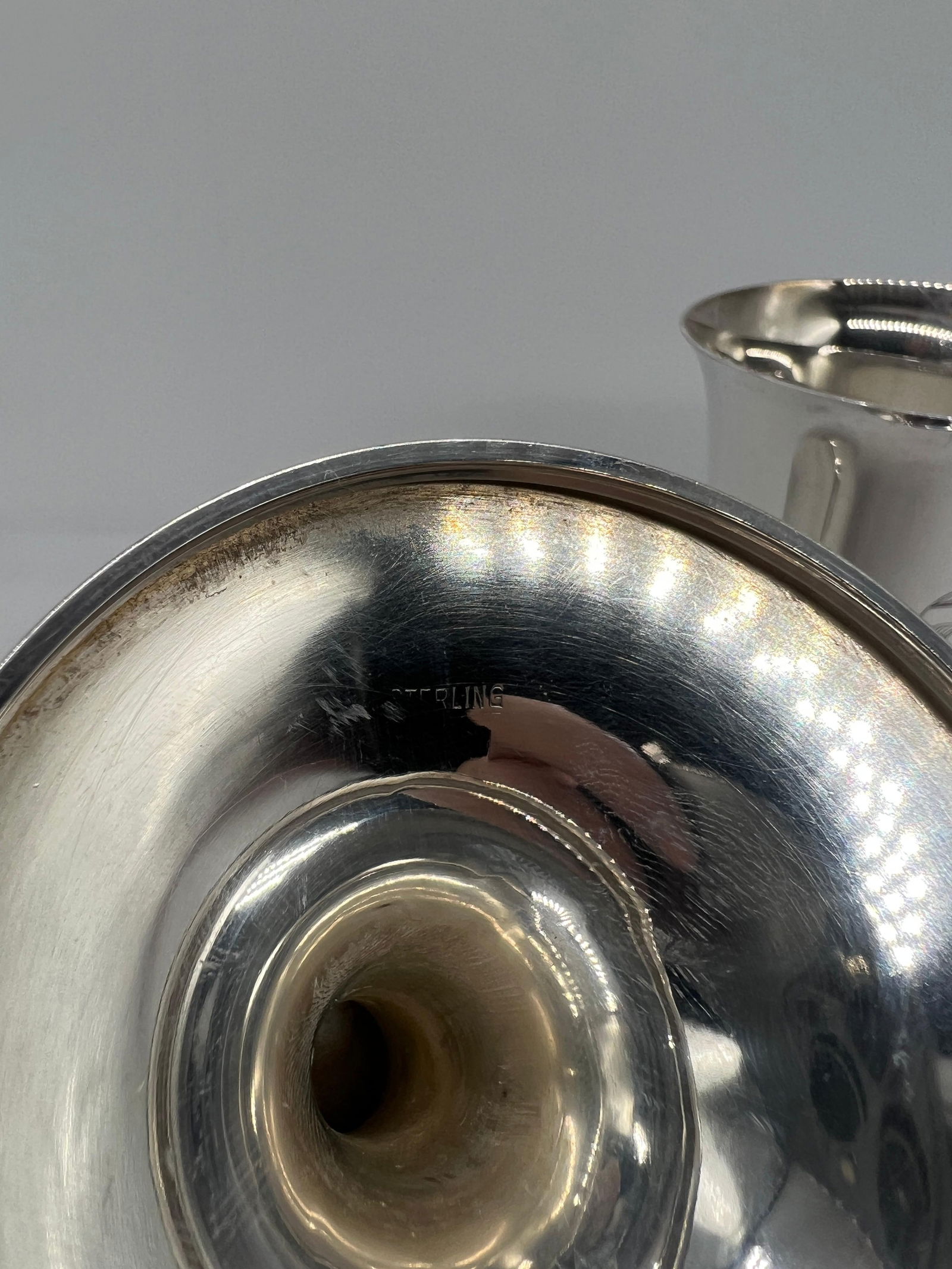 Set of 2 Newburyport Silver Company Monogram Sterling Silver Goblets 6.675" - 4