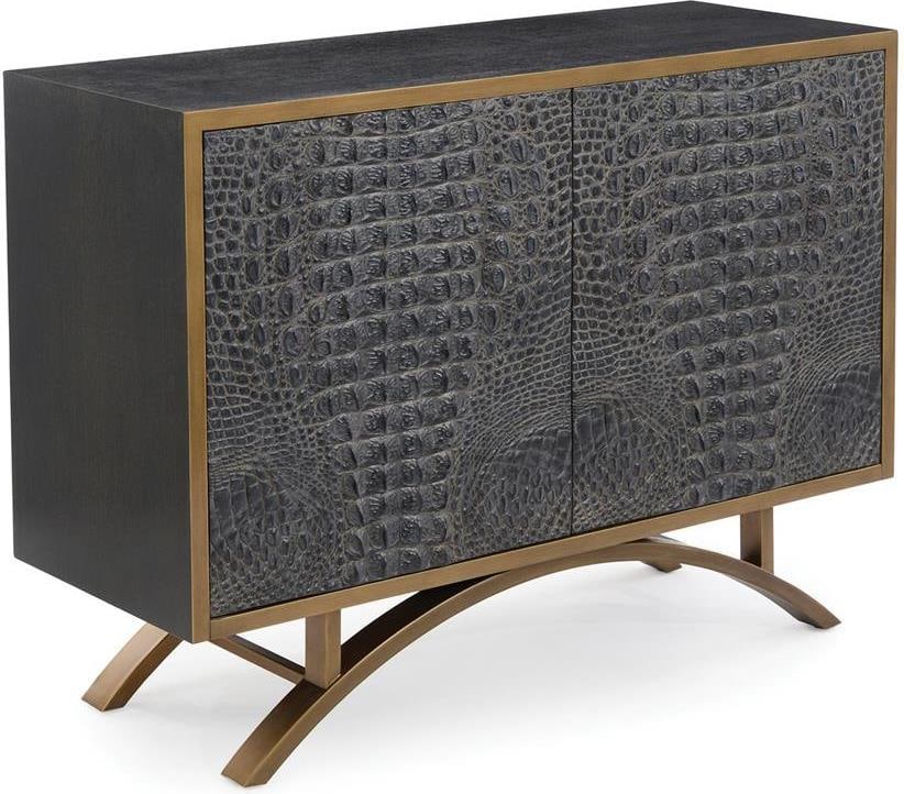 John-Richard Gold Cerused Modern Wood Cabinet 36H 48.5W 18D (1 of 8)