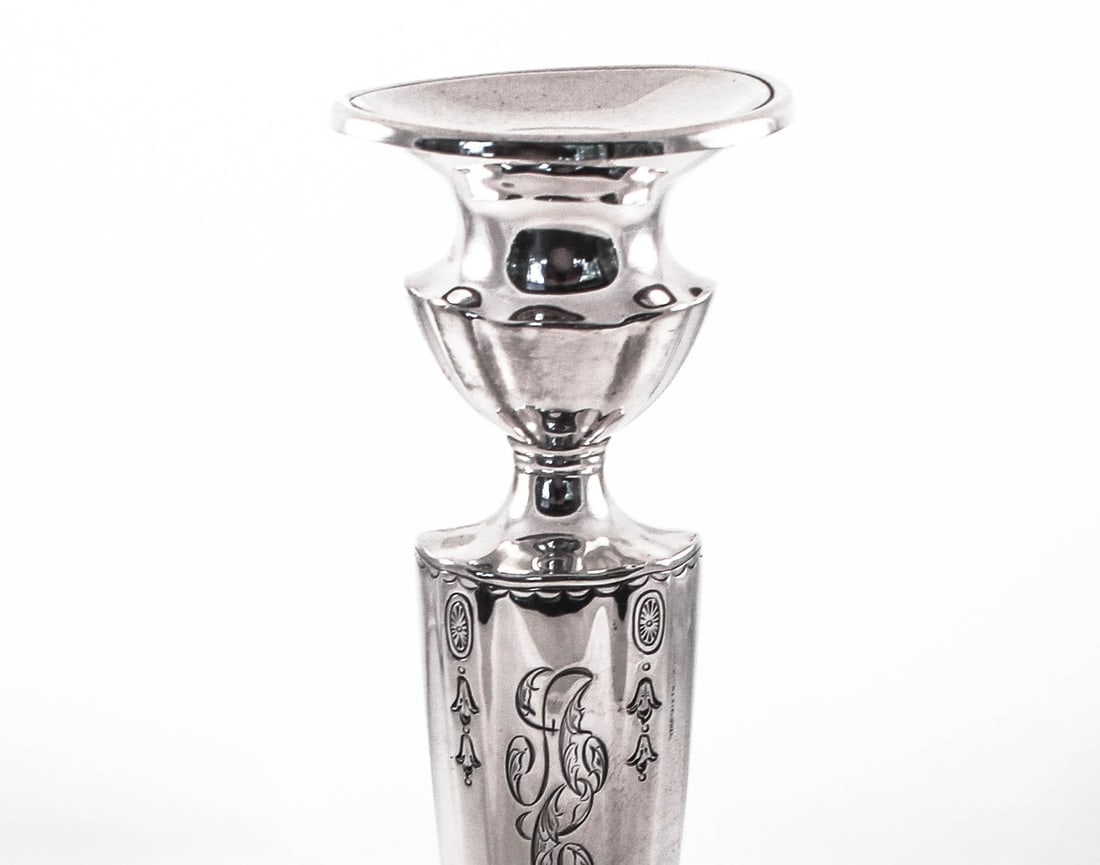 Gorham 1915 Sterling Silver Candlesticks Set of 2 - 3