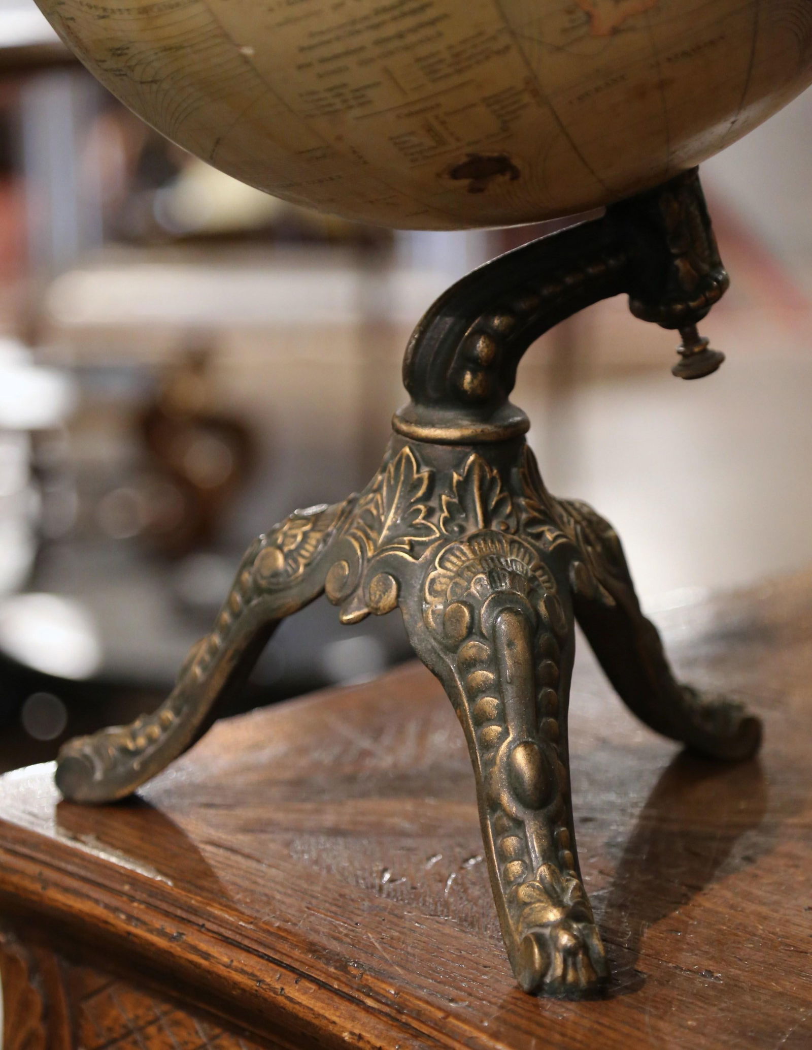 Antique Early 20th Century Belgium Globe by H. Balieus on Iron Stand - 7