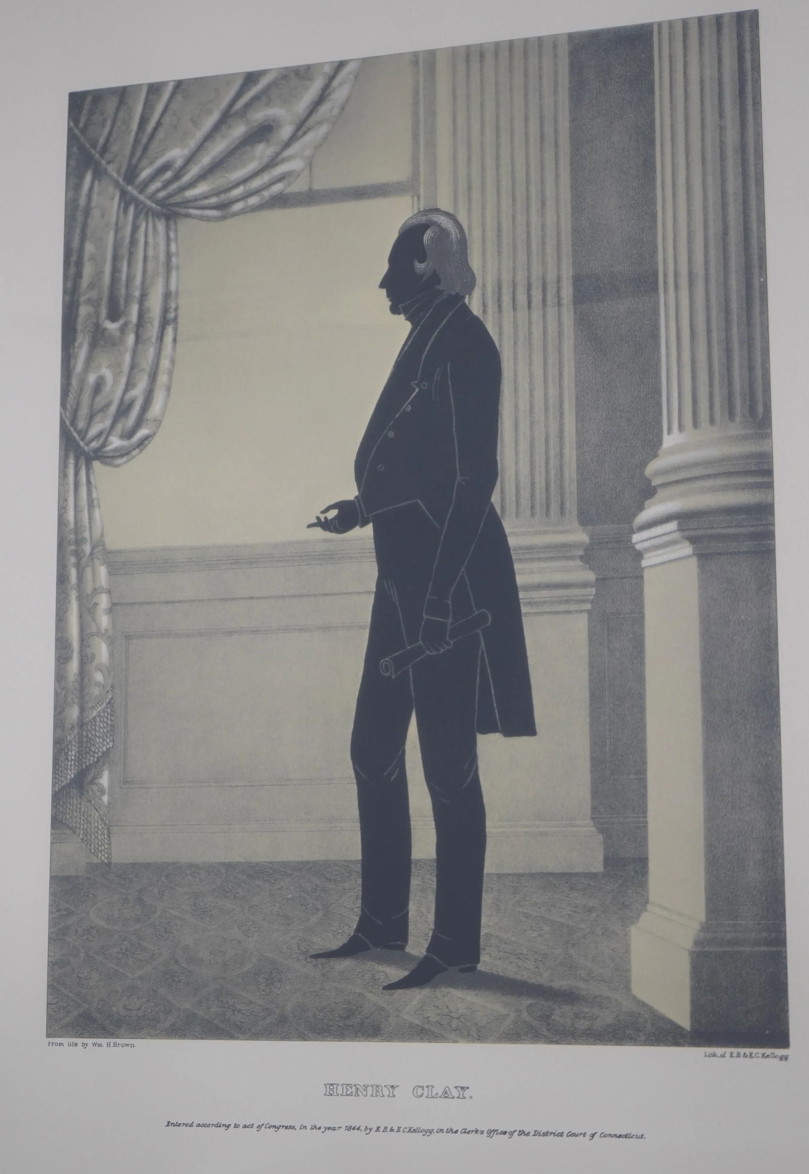 Framed Vintage Silhouettes of State Reps Claw and Calhoon 60 Years Old - 7