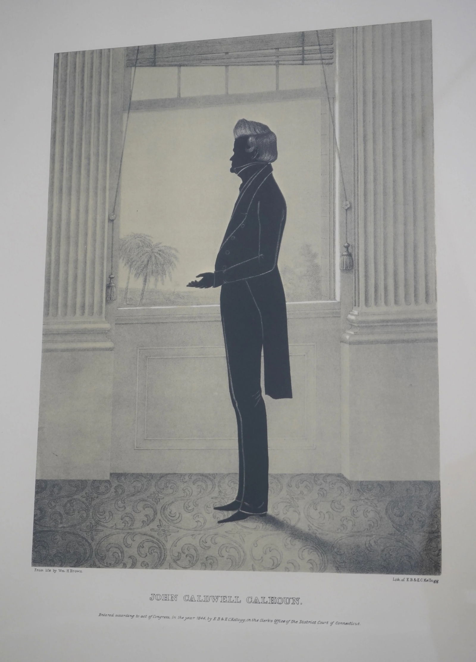 Framed Vintage Silhouettes of State Reps Claw and Calhoon 60 Years Old - 8