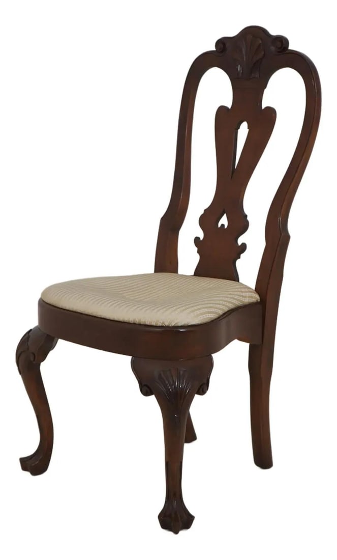 Handcrafted 18th Century Style Mahogany Side Chair: Handcrafted 18th Century Style Mahogany Side Chair Experience timeless elegance with this Bench Made Hand Crafted 18th Century Style Side Chair. Constructed from solid mahogany, this chair showcases