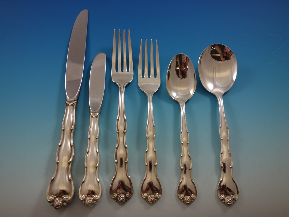 Gorham Rondo Sterling Silver Flatware Set for 12 81 Pieces with Storage Chest (1 of 11)