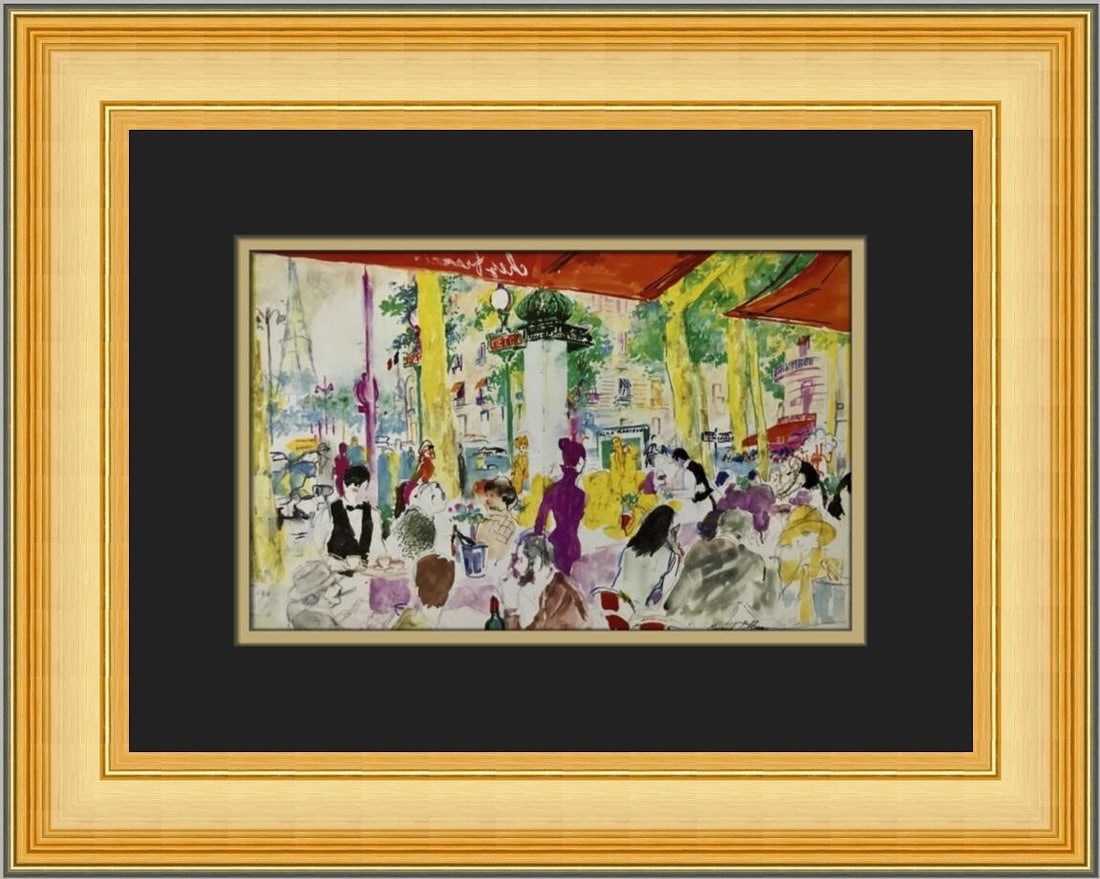 LeRoy Neiman Lunch at Chez Francis Custom Framed Art Print (1 of 2)