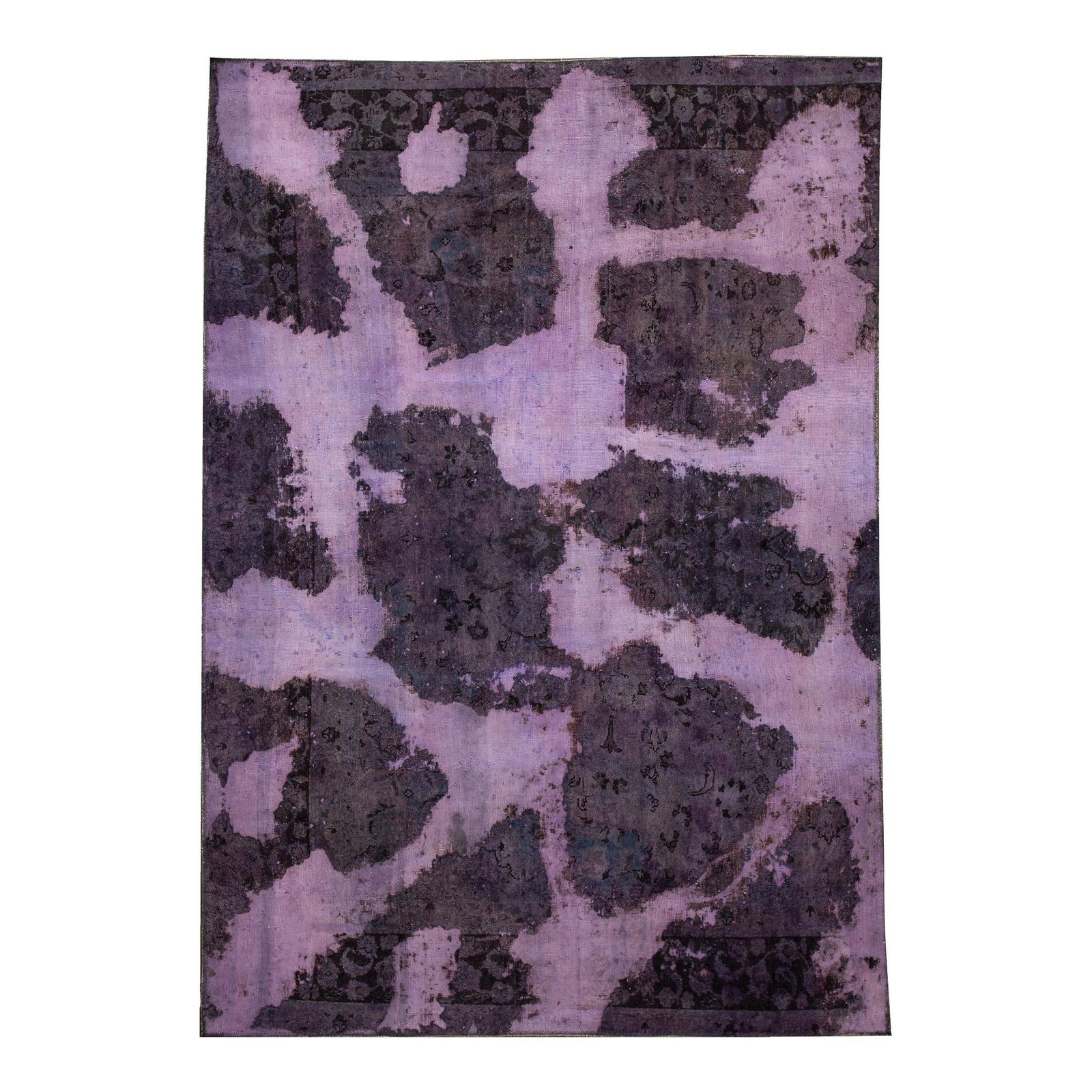 Vintage Persian Overdyed Purple Wool Rug Abstract Design 6'6 x 9'4 (1 of 10)