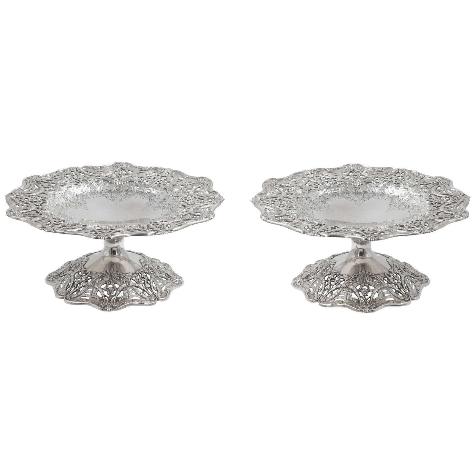 Black Starr & Frost Sterling Silver Compotes Set of 2 1919 (1 of 8)