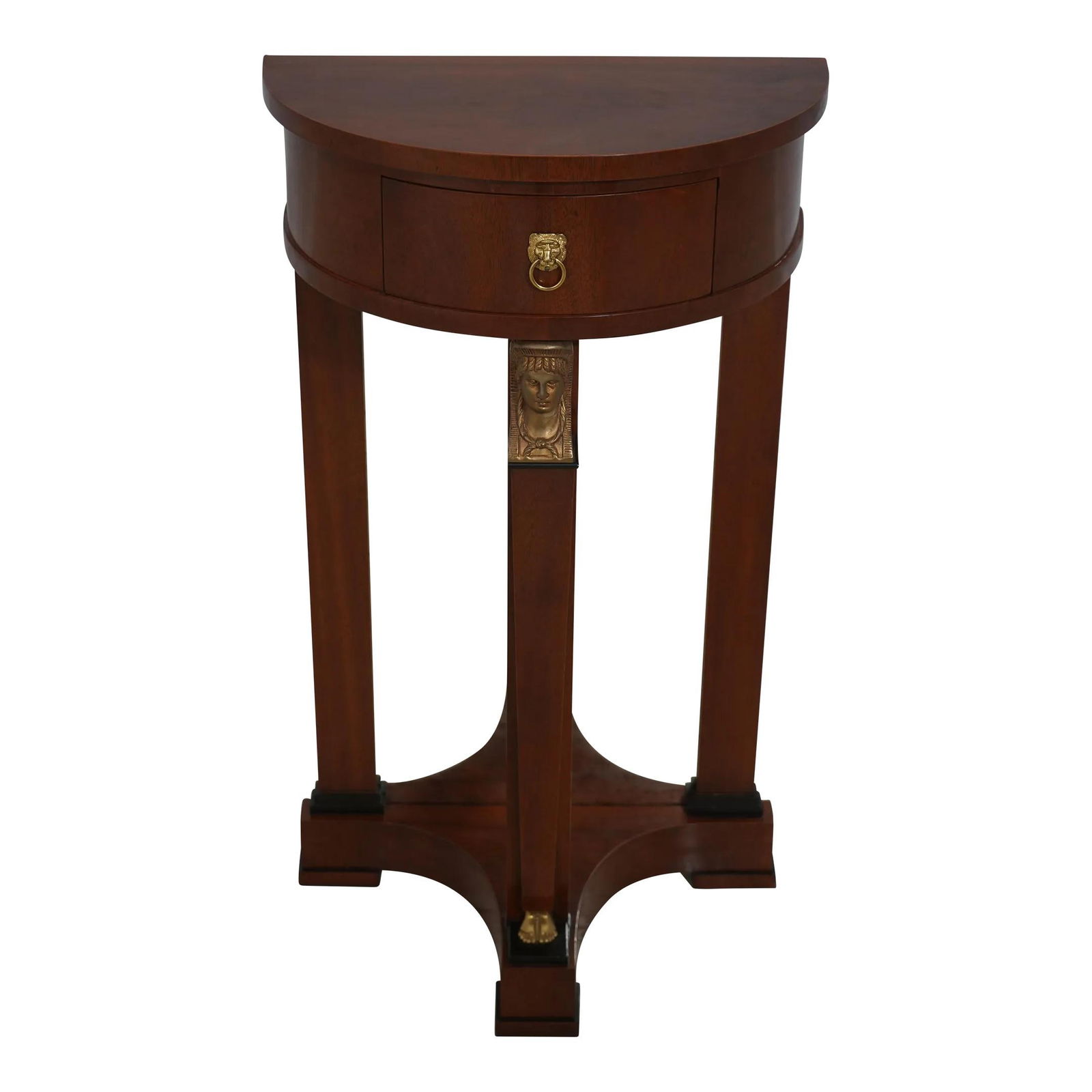 Elegant French Empire 1/2 Round Hall Table with Mirror Back (1 of 10)