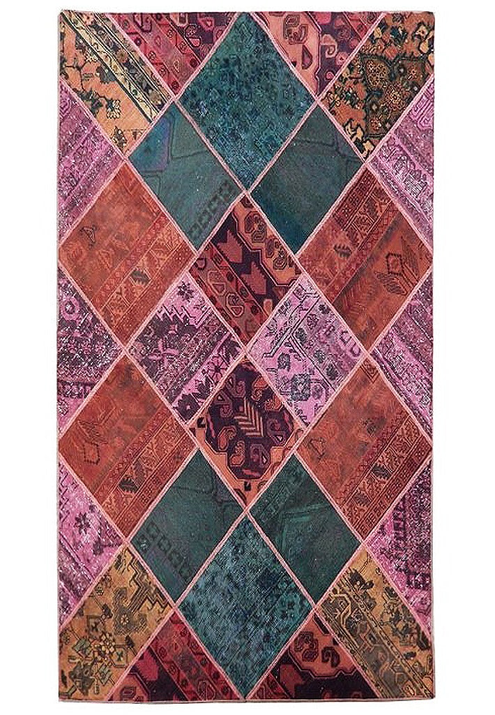 5'7 x 7'9 Multi Color Antique Persian Patchwork Rug Handmade in Iran (1 of 7)