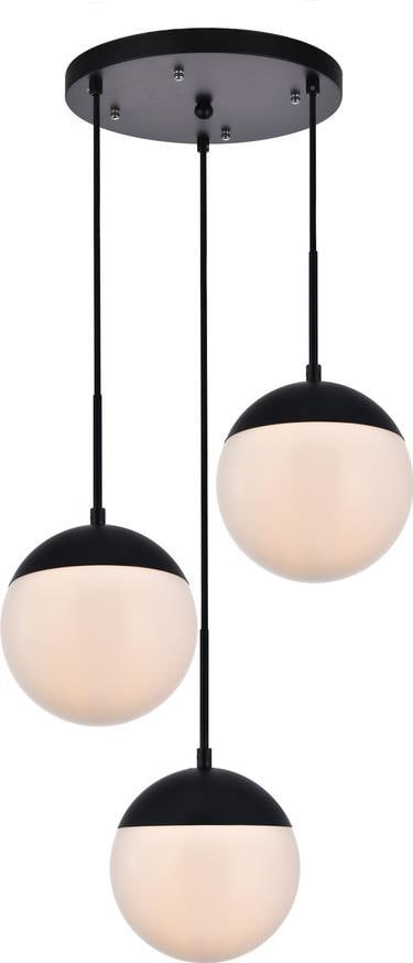 Elegant Lighting Eclipse Black Pendant Light UL Listed 9H 18W 18D (1 of 1)