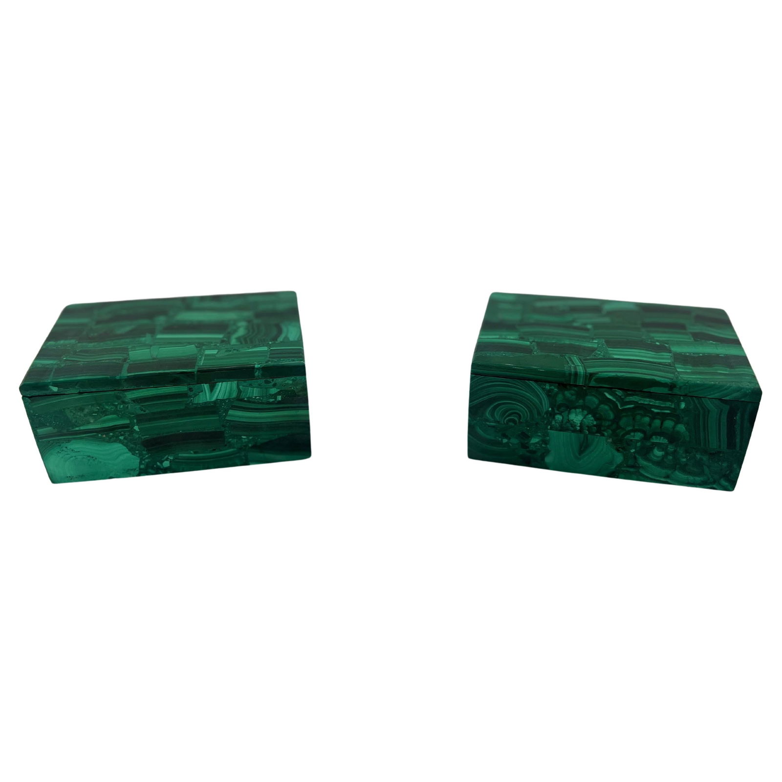 Vintage Italian Malachite Lidded Box Pair 20th Century (1 of 7)
