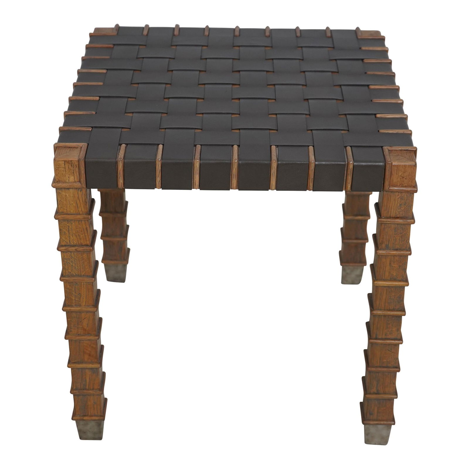 Theodore Alexander Castle Bromwich Leather Webbed Table Modern Design (1 of 10)