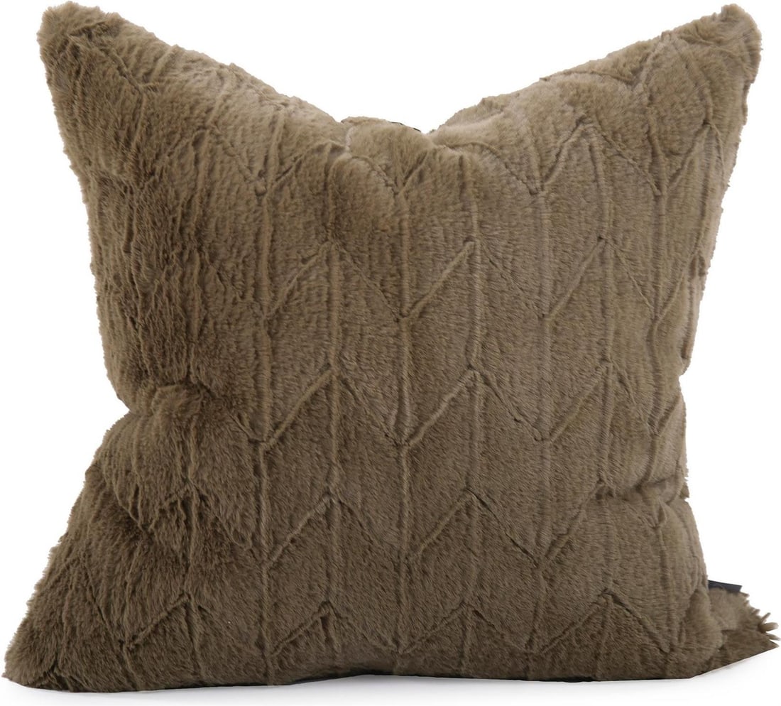 Howard Elliott Moss Green Angora Faux Fur Pillow 20x20 (1 of 4)