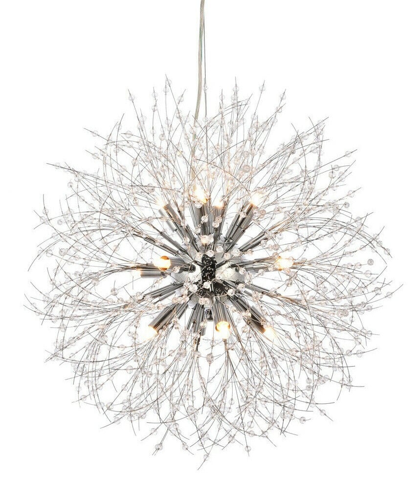 Solace 12 Light Chrome Pendant Fixture 23.6 inch Crystal Modern (1 of 8)