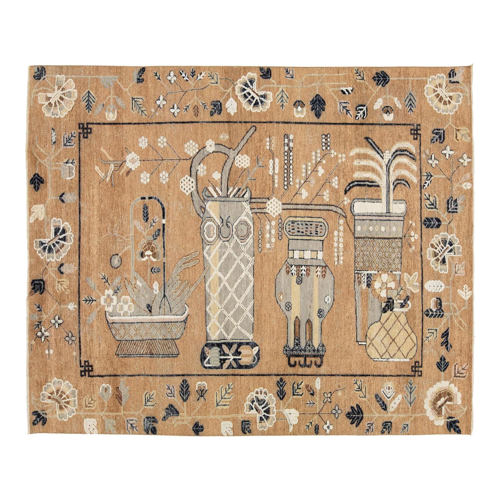 Samarkand Style Handmade Wool Rug 7' x 10'1 Brown (1 of 10)