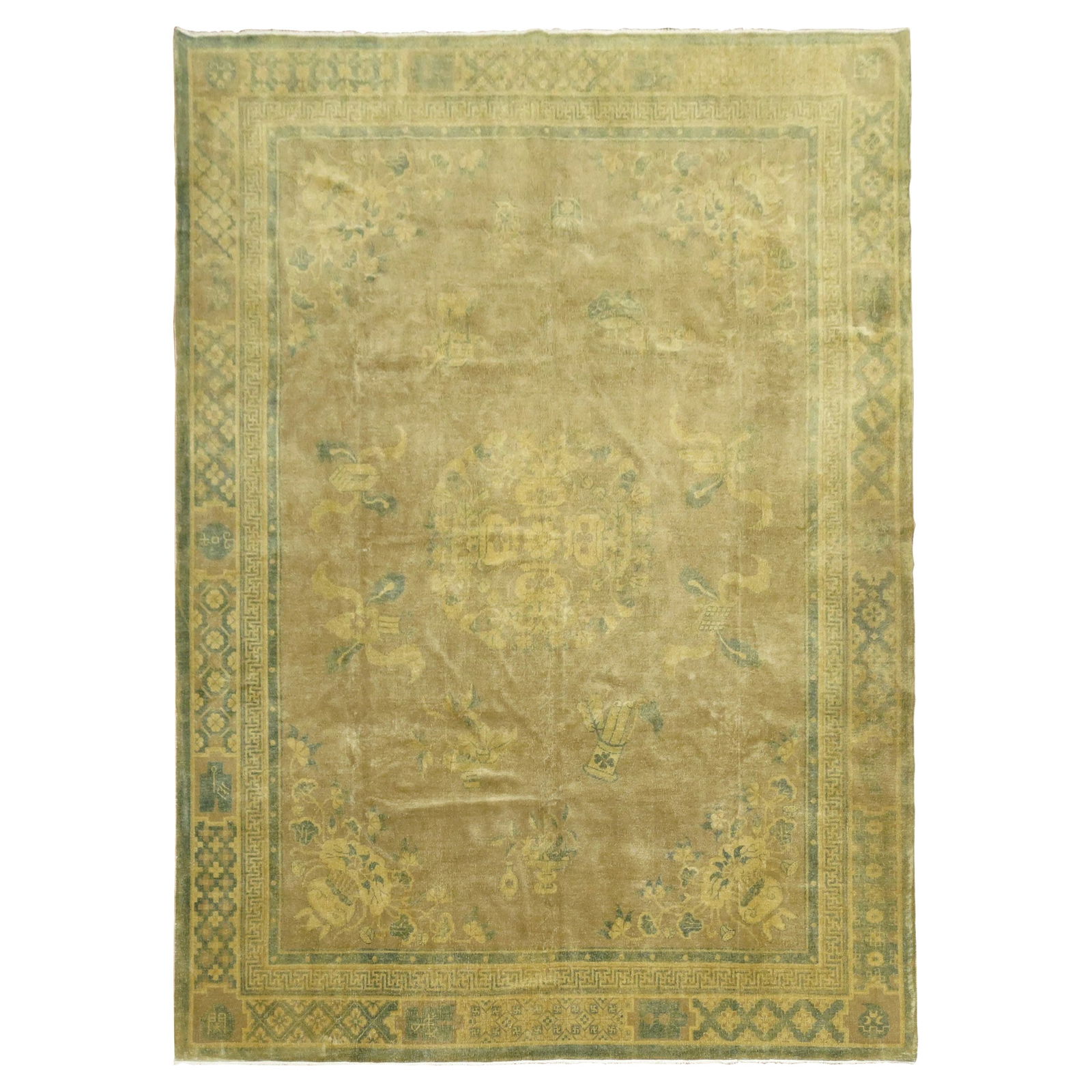 Mid-Century Modern Vintage Chinese Wool Rug 94 x 129 in (1 of 11)
