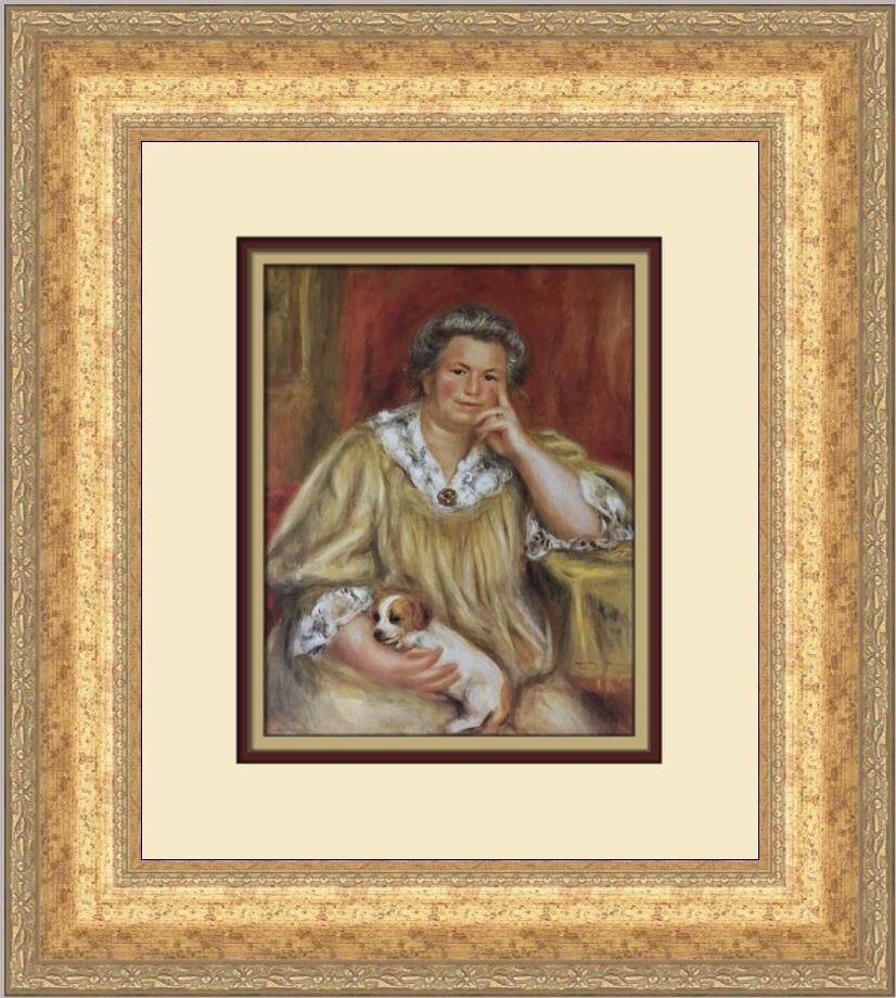 Pierre-Auguste Renoir Portrait of Madame Renoir Dog Custom Framed Art (1 of 2)