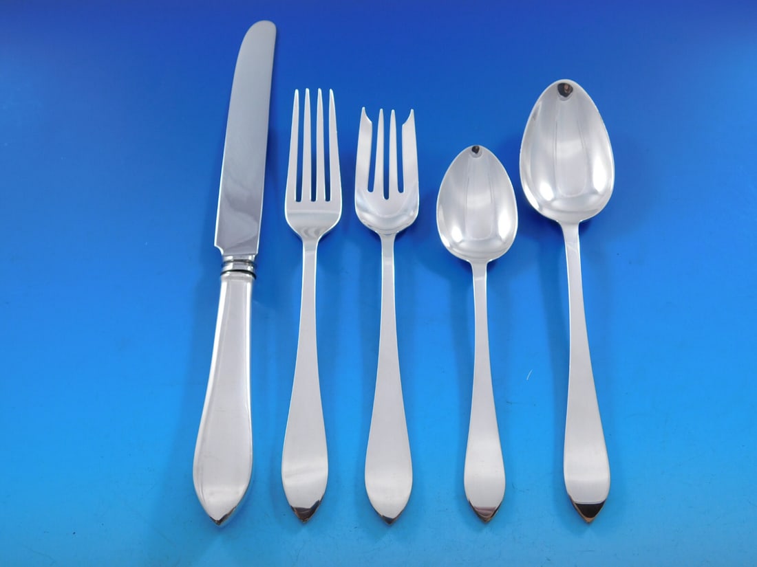 Tiffany & Co. Faneuil Sterling Silver Flatware Set for 12 60 Pieces with Storage Chest (1 of 5)