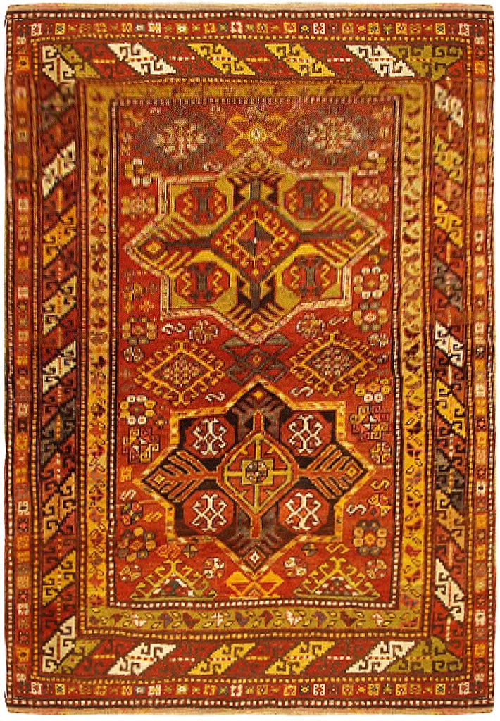 5' x 7' Antique Kazak Rug Armenia-Russia Hand-Knotted Wool (1 of 7)