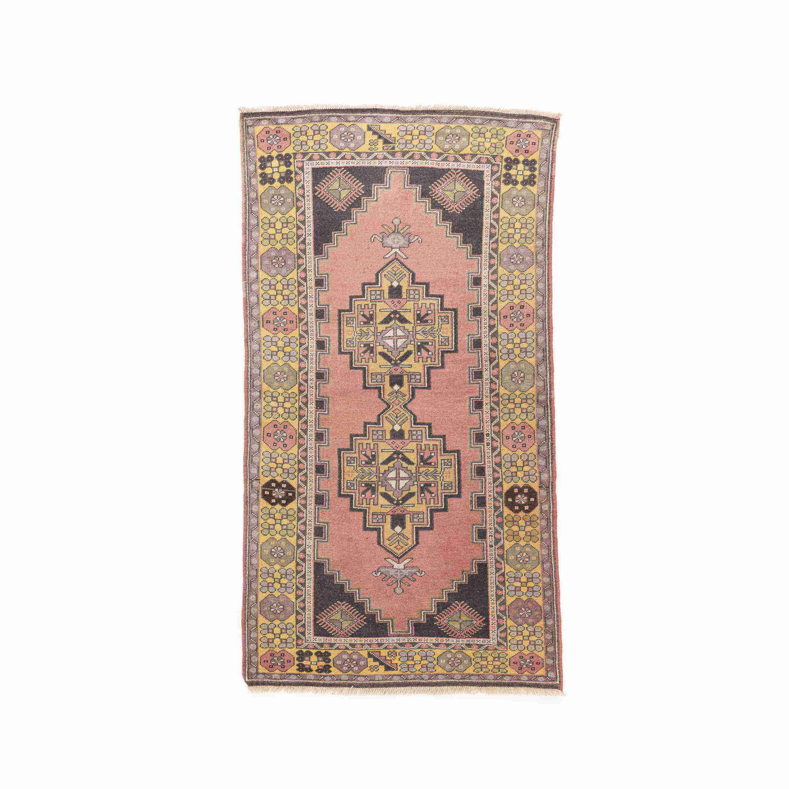 Handmade Anadol Wool Carpet 48.8x90.6 Double Knots: Handmade Anadol Wool Carpet 48.8x90.6 Double Knots Experience the beauty of traditional craftsmanship with this Authentic Handmade Anadol Carpet. Made from high-quality wool on wool, this carpet