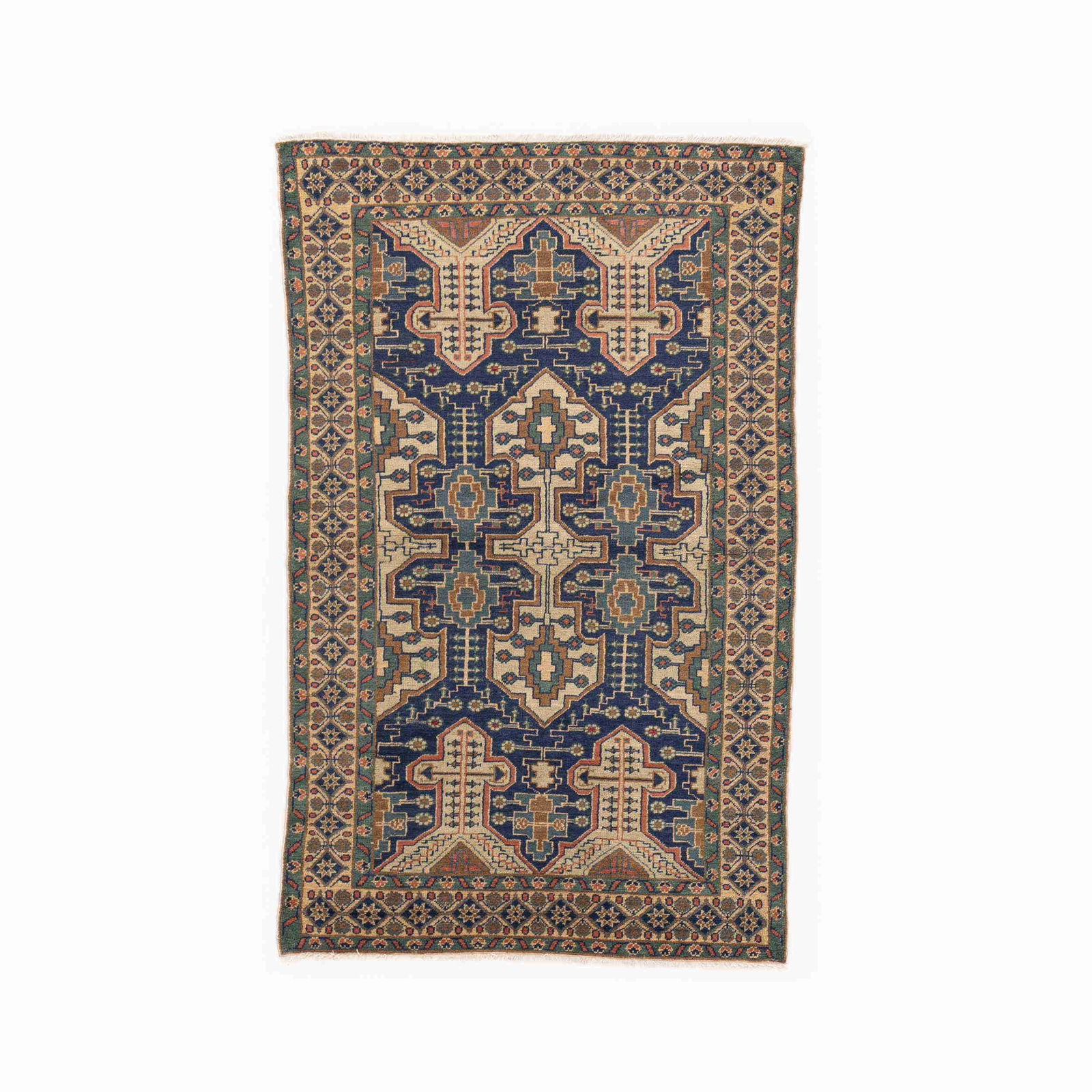 Authentic Handmade Kayseri Wool on Cotton Carpet 44.1 x 70.9 Inches: Authentic Handmade Kayseri Wool on Cotton Carpet 44.1 x 70.9 Inches This authentic handmade Kayseri carpet features a luxurious blend of wool on cotton, expertly crafted to showcase traditional