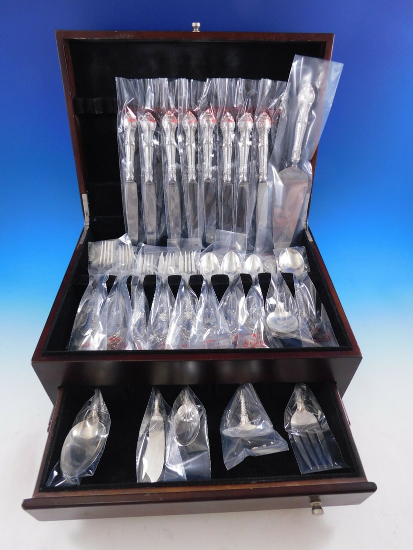 Gorham English Gadroon Sterling Silver Flatware Set for 8 46 Pieces New (1 of 10)